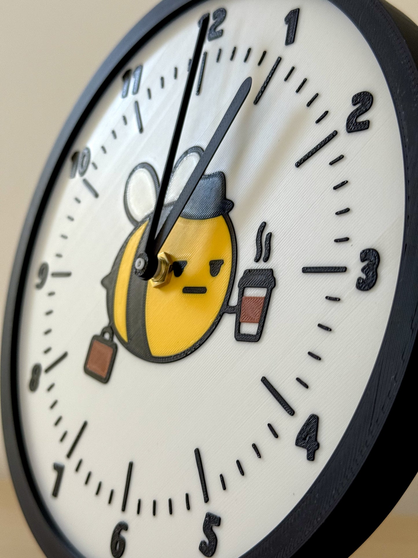 Worker Bee Design on a clock close-up