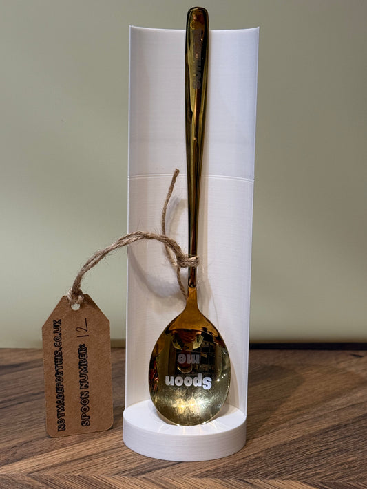 Spoon-012- Gold Coloured Novelty Long Round Scoop | Not Made For This | Spoon Market