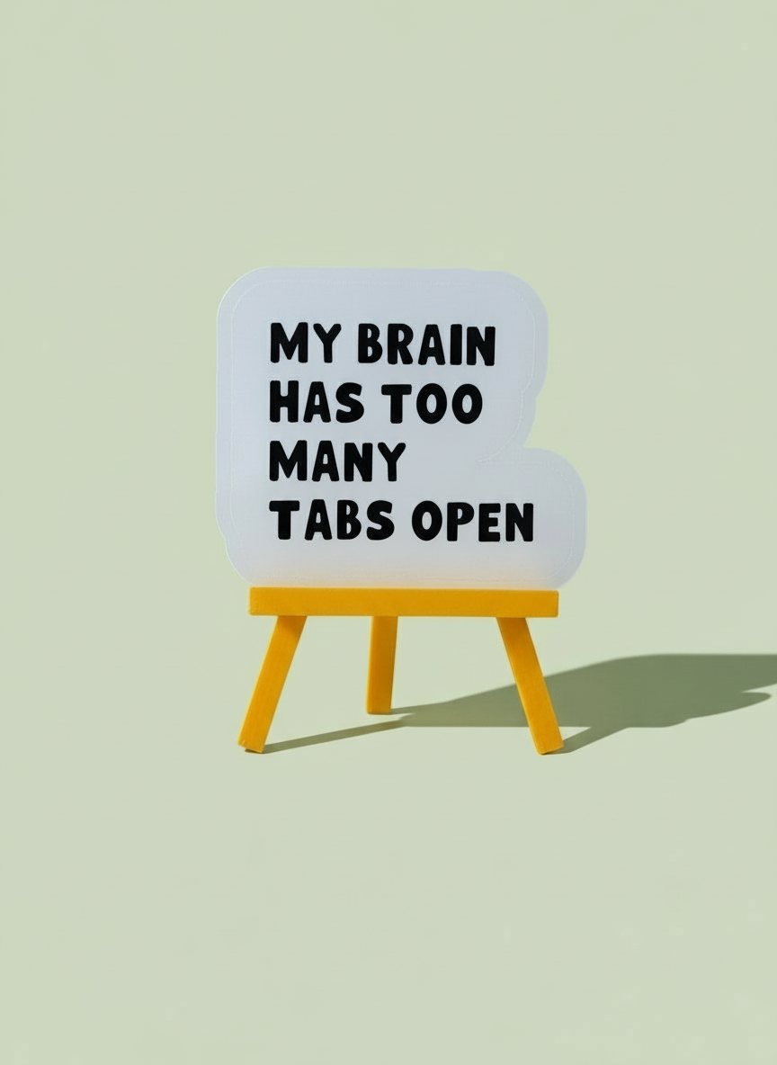 My Brain Has Too Many Tabs Open Sticker | Not Made For This