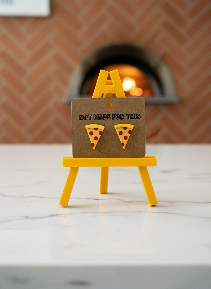 Pepperoni Pizza Stud Earring - Not Made For This
