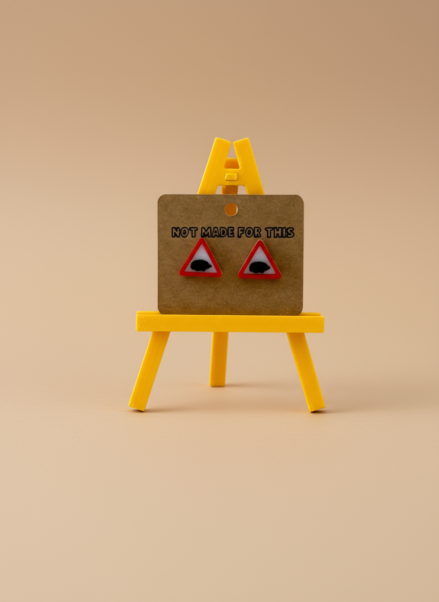 Warning! Hedgehog Stud Earring - Not Made For This