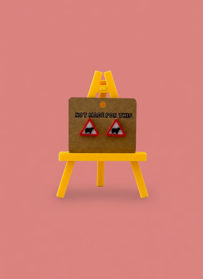 Warning! Sheep Stud Earring - Not Made For This