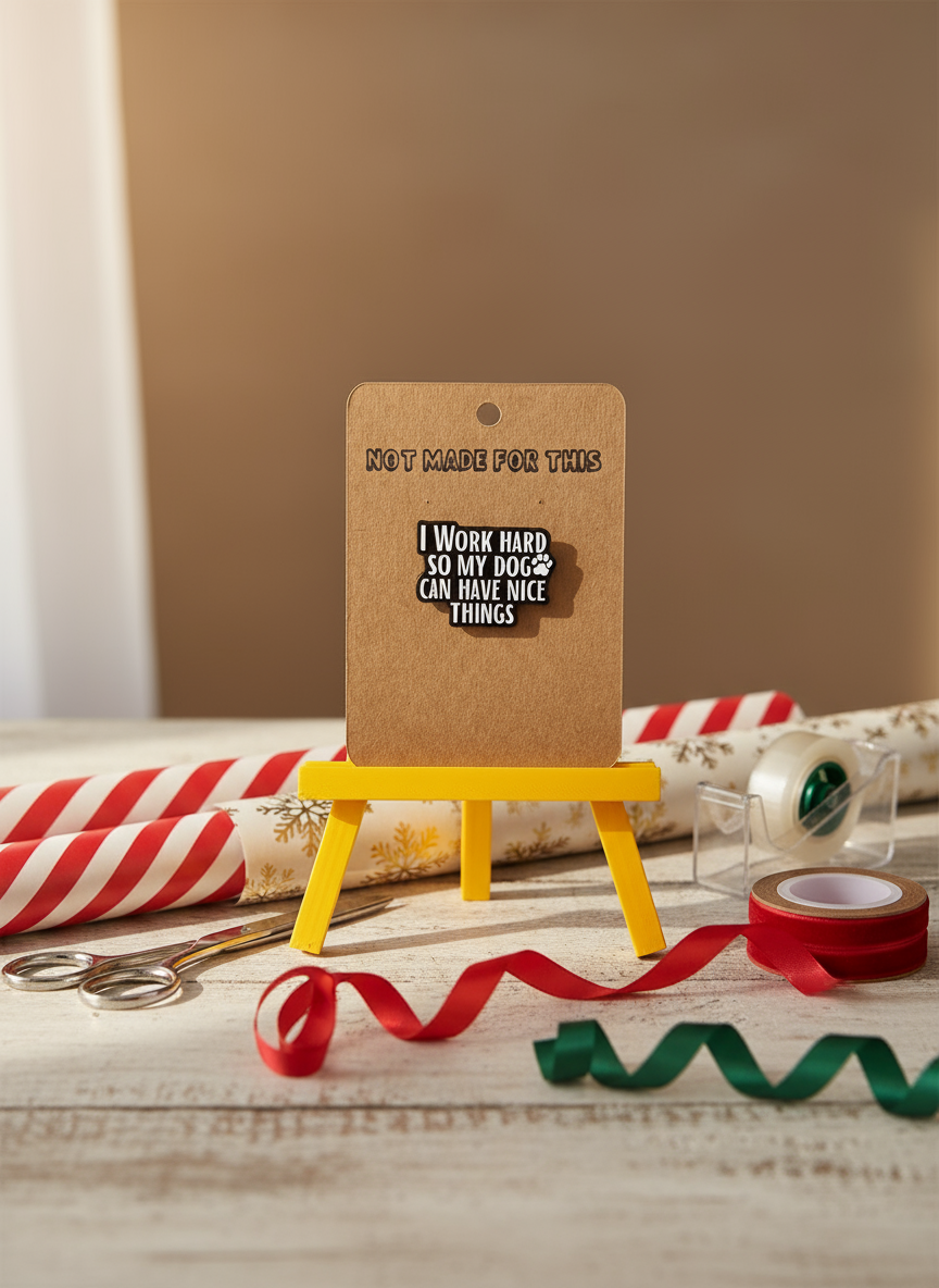 I Work Hard So My Dog Can Have Nice Things Enamel Pin - Not Made For This