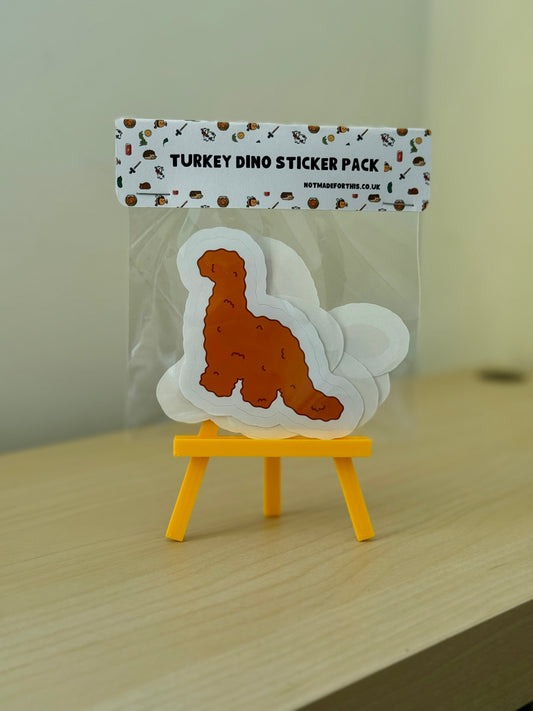 Turkey Dinosaur Sticker Pack | Not Made For This