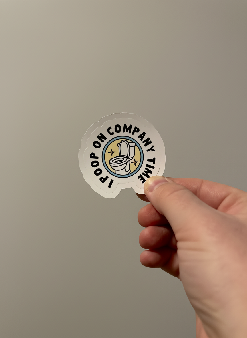 I Poop On Company Time Sticker | Not Made For This