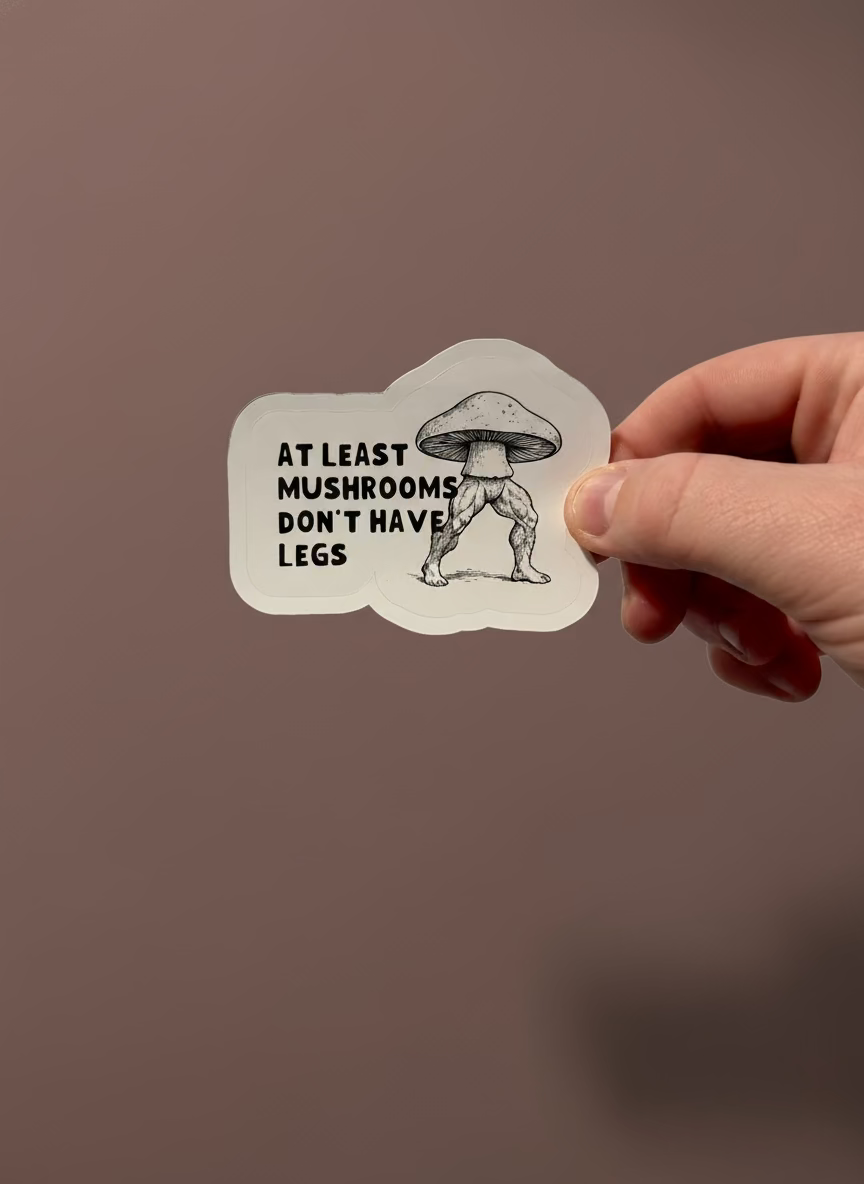 At Least Mushrooms Don’t Have Legs Sticker | Not Made For This