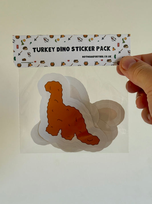 Turkey Dinosaur Sticker Pack | Not Made For This