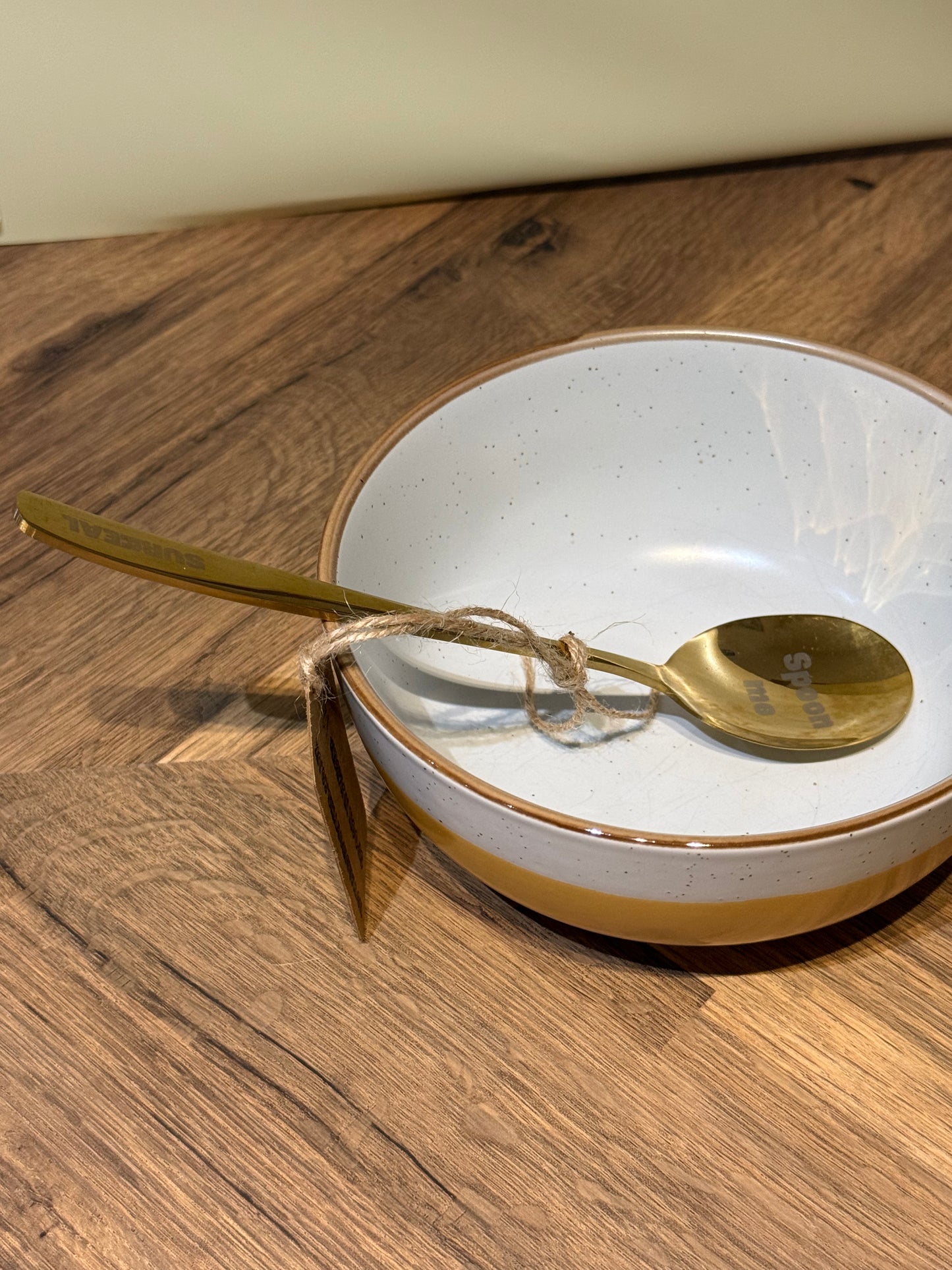Spoon-012- Gold Coloured Novelty Long Round Scoop | Not Made For This | Spoon Market