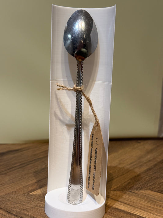 Spoon-019- Long Patterned Handle Small Oval Scoop | Not Made For This | Spoon Market