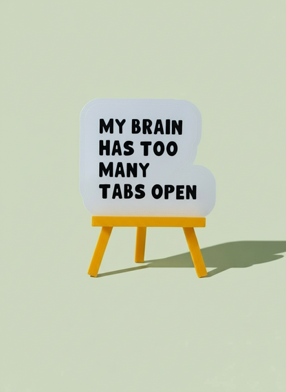My Brain Has Too Many Tabs Open Sticker | Not Made For This