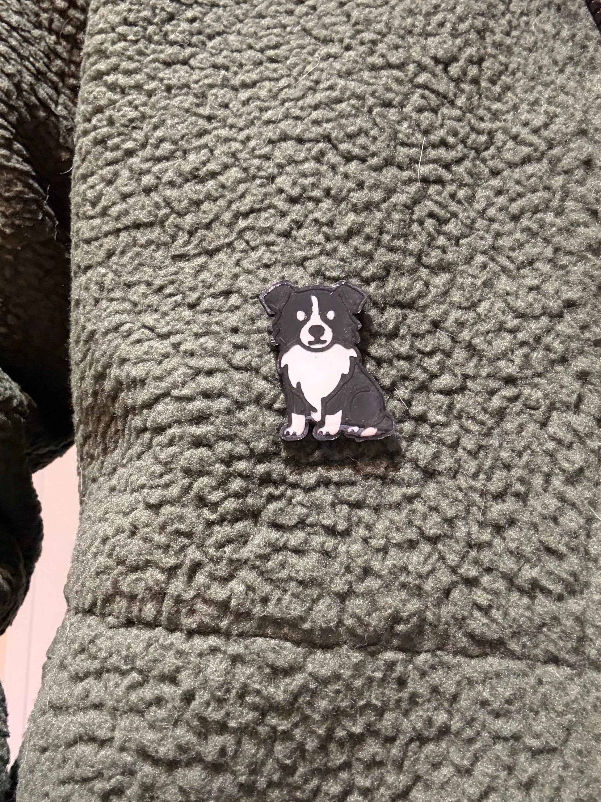 Buddy the Border Collie Pin | 3D Printed Resin Pin Badge | Not Made For This