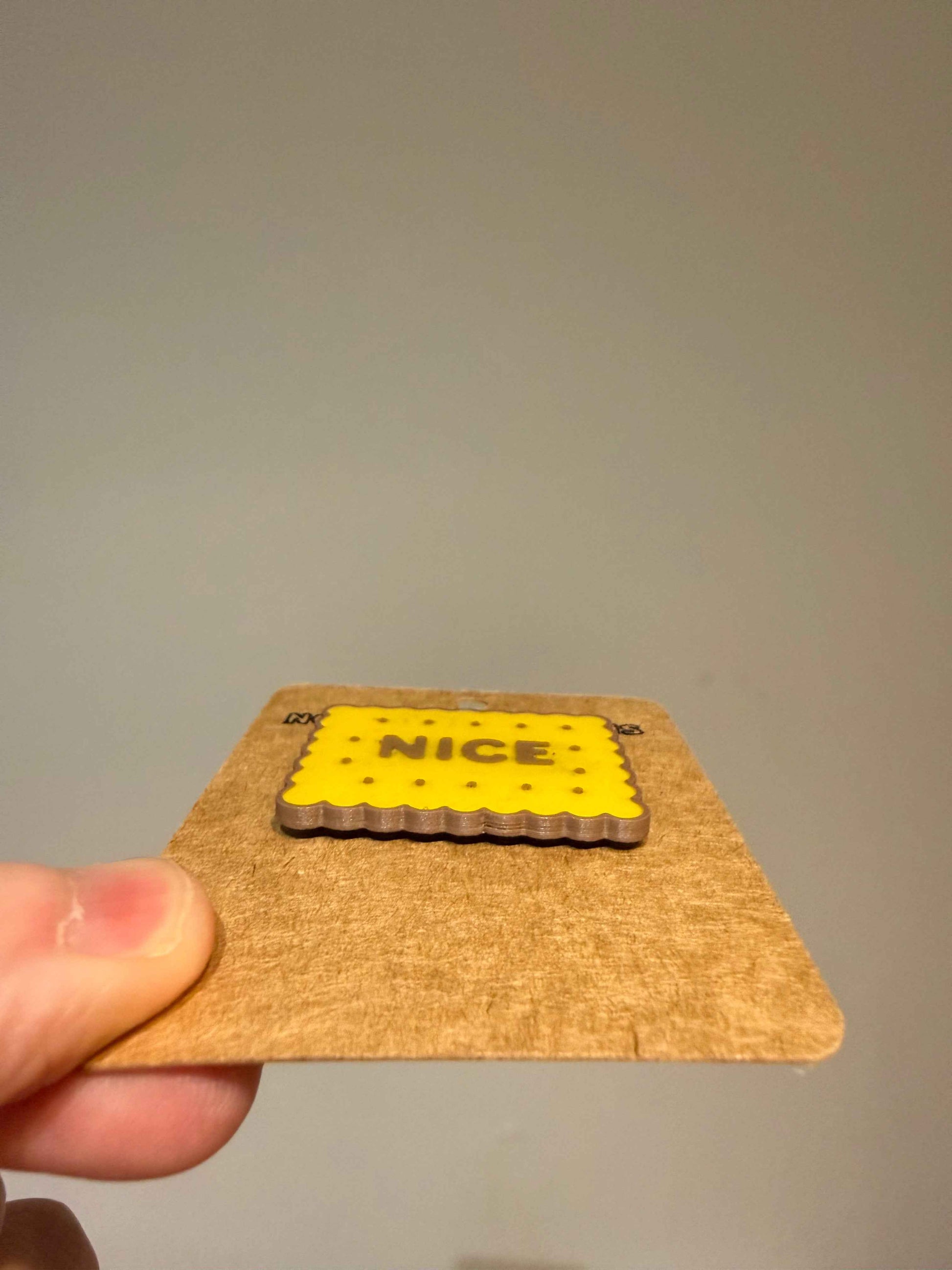 Nice Biscuit Pin | 3D Printed Resin Pin Badge | Not Made For This