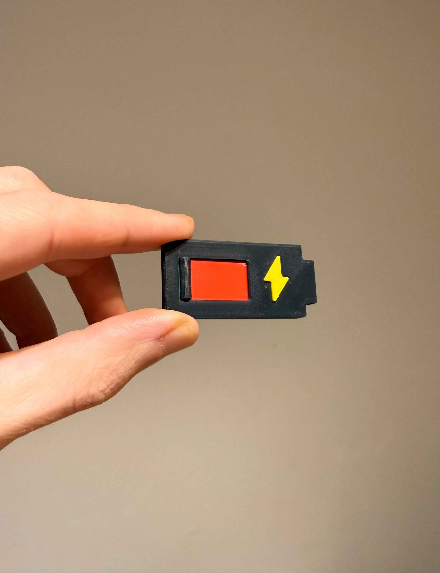 Social Battery Sliding Pin | 3D Printed Pin Badge | Not Made For This