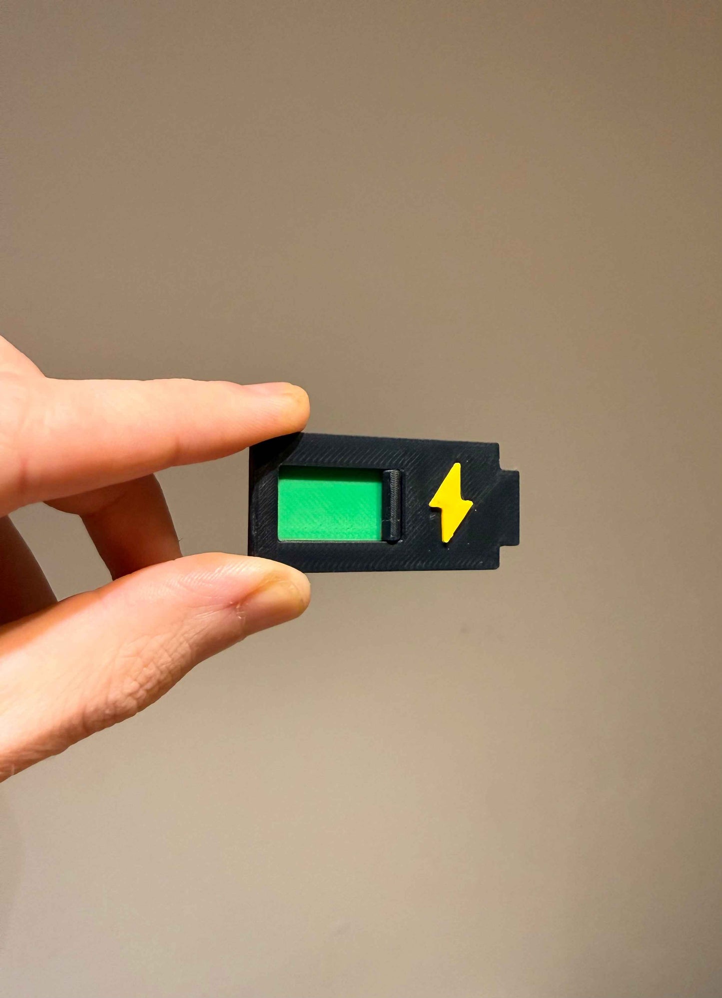 Social Battery Sliding Pin | 3D Printed Pin Badge | Not Made For This