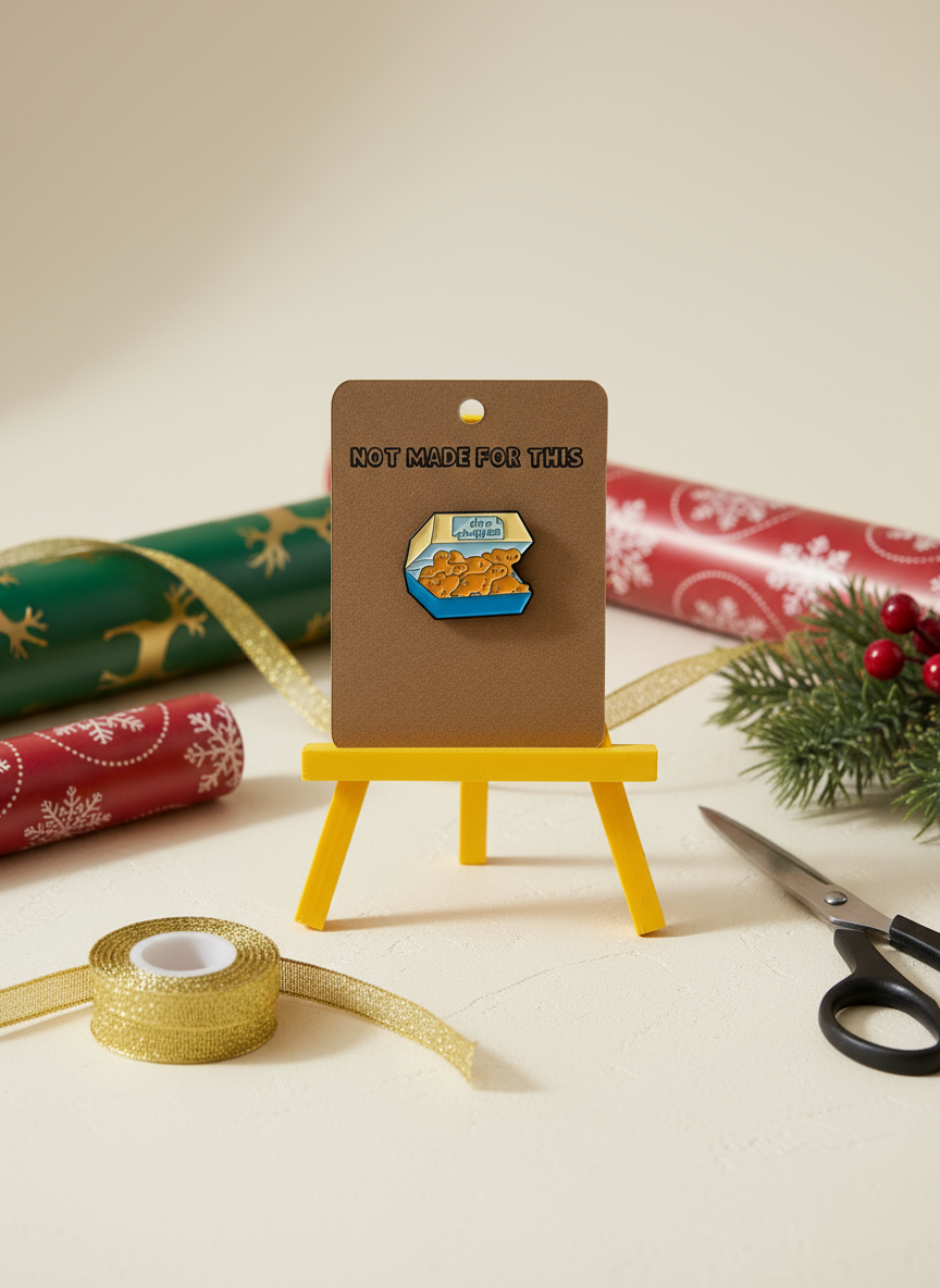 Dino Nuggies Box Enamel Pin - Not Made For This