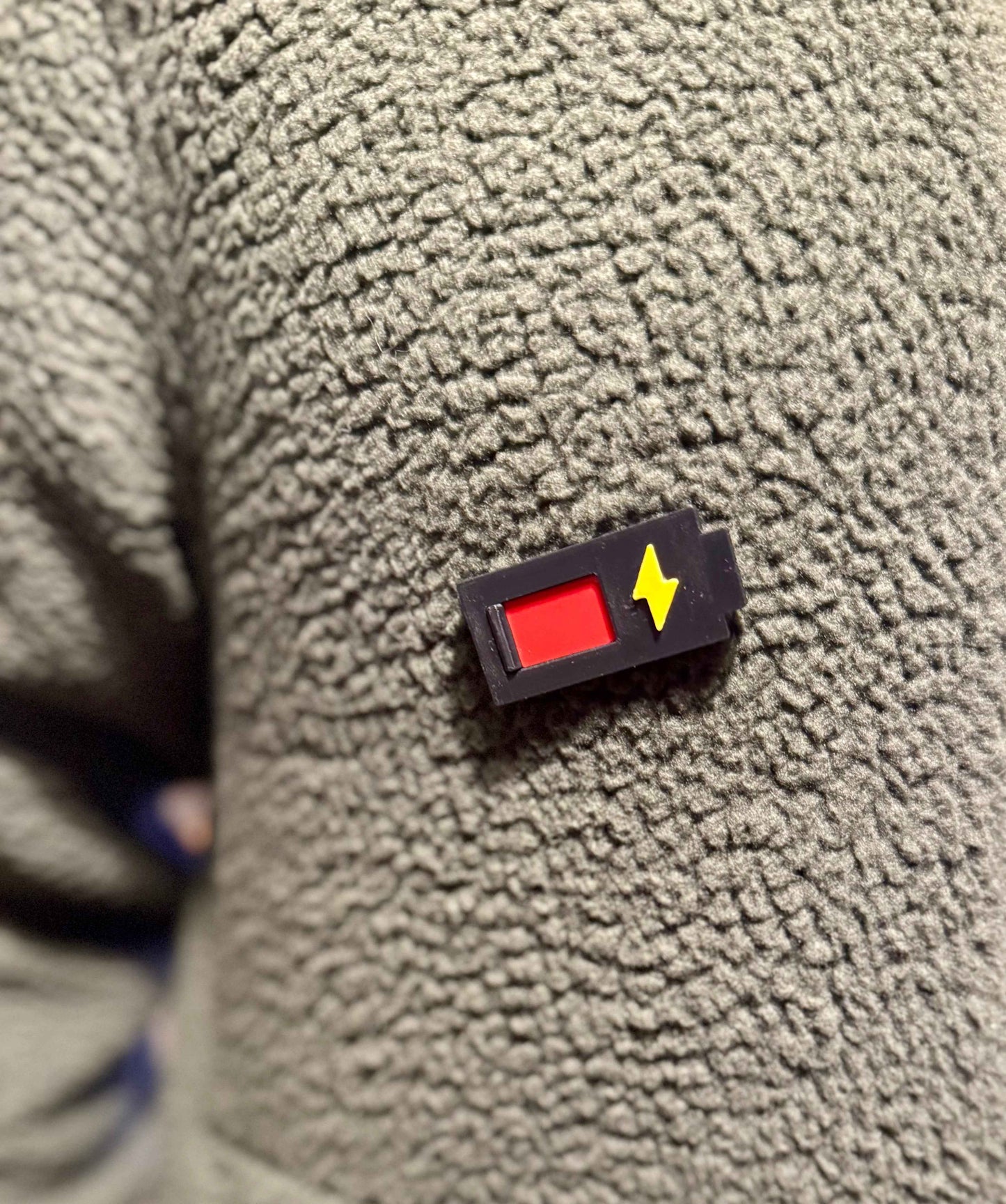 Social Battery Sliding Pin | 3D Printed Pin Badge | Not Made For This