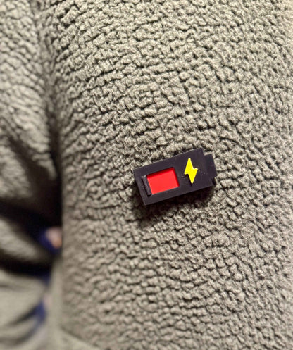 Social Battery Sliding Pin | 3D Printed Pin Badge | Not Made For This