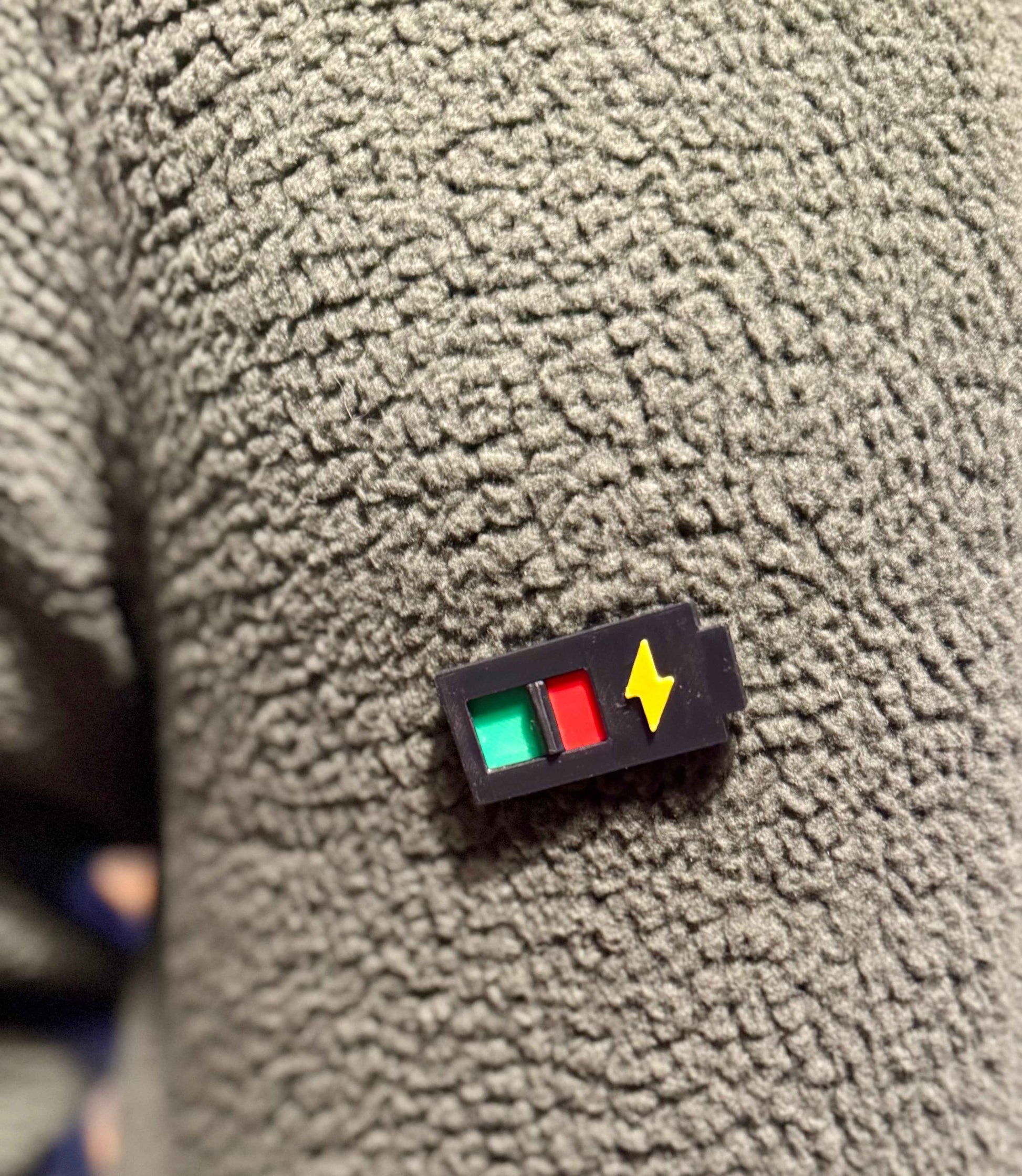 Social Battery Sliding Pin | 3D Printed Pin Badge | Not Made For This