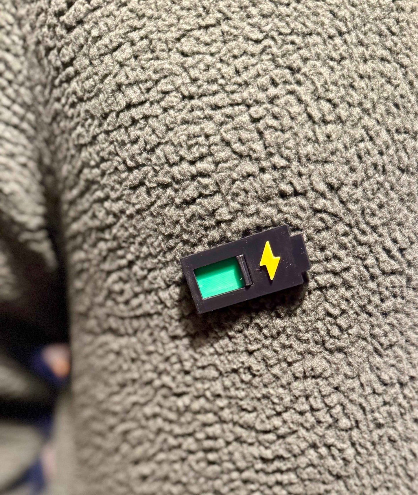 Social Battery Sliding Pin | 3D Printed Pin Badge | Not Made For This