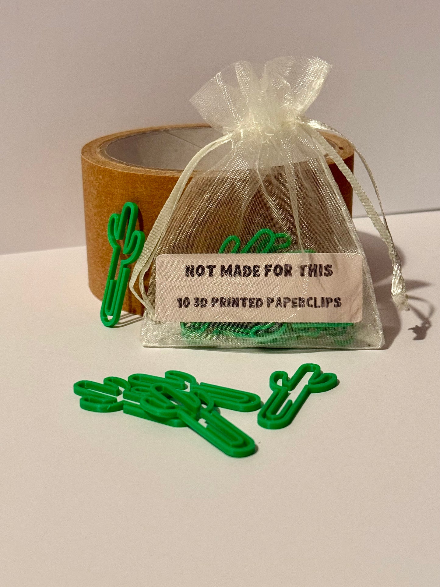 Cactus Paperclip 10 Pack | 3D Printed Novelty Paperclips | Not Made For This