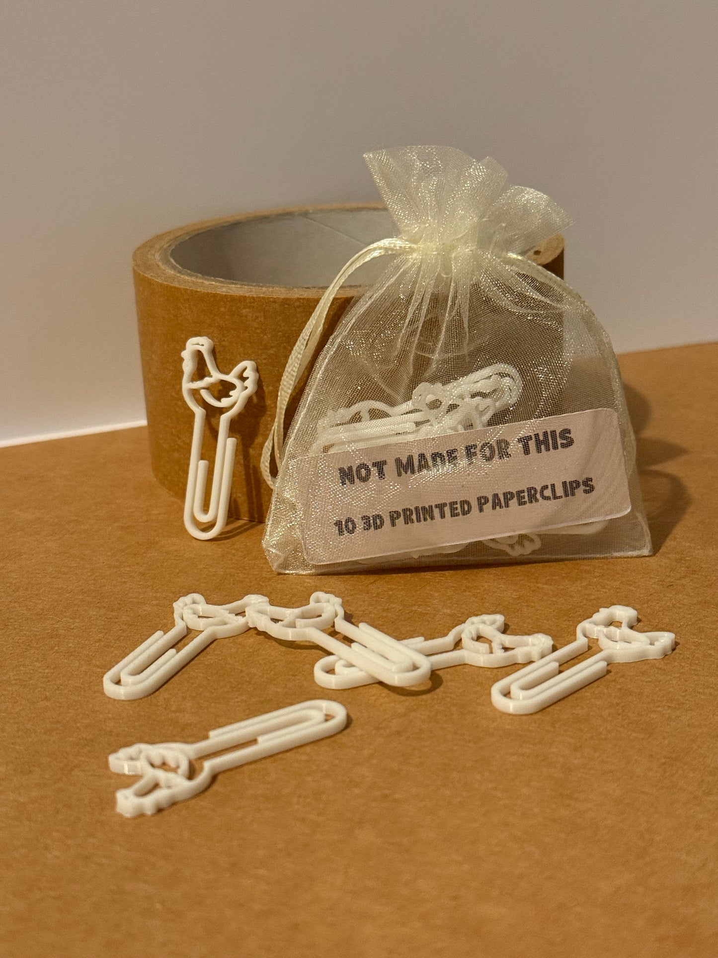 Chicken Paperclip 10 Pack | 3D Printed Novelty Paperclips | Not Made For This