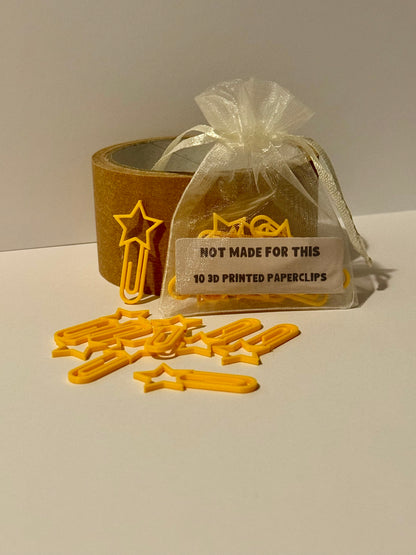 Star Paperclip 10 Pack | 3D Printed Novelty Paperclips | Not Made For This