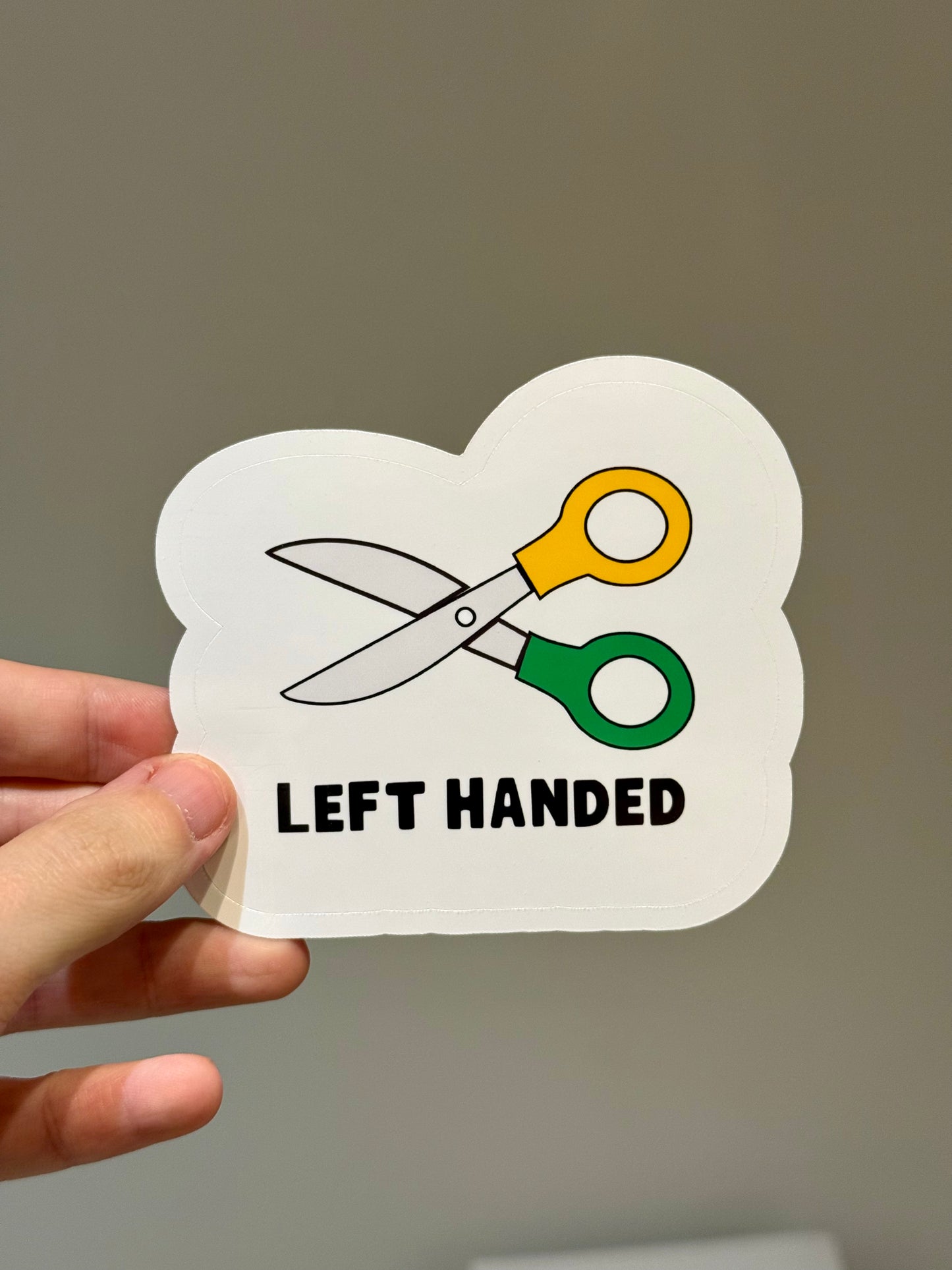 Left Handed Scissors Sticker | Not Made For This