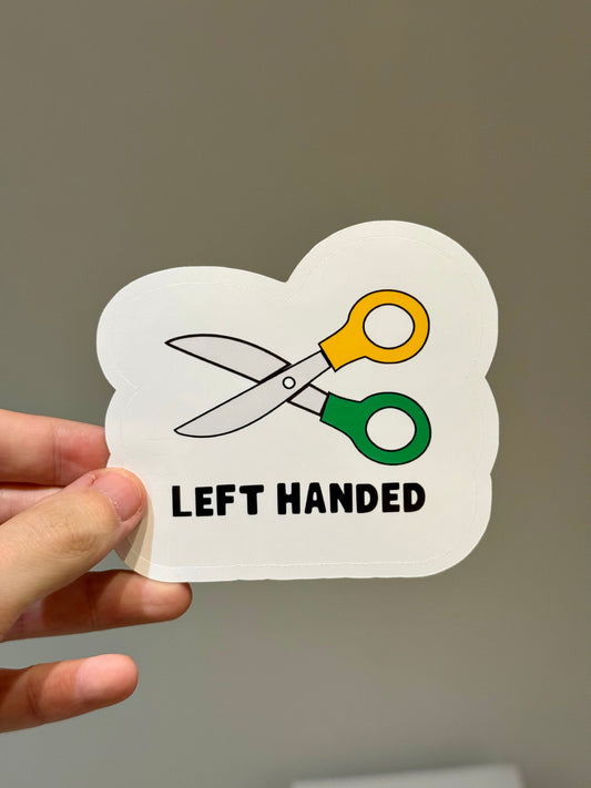 Left Handed Scissors Sticker | Not Made For This