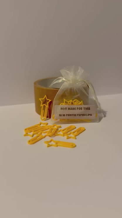 Star Paperclip 10 Pack | 3D Printed Novelty Paperclips | Not Made For This